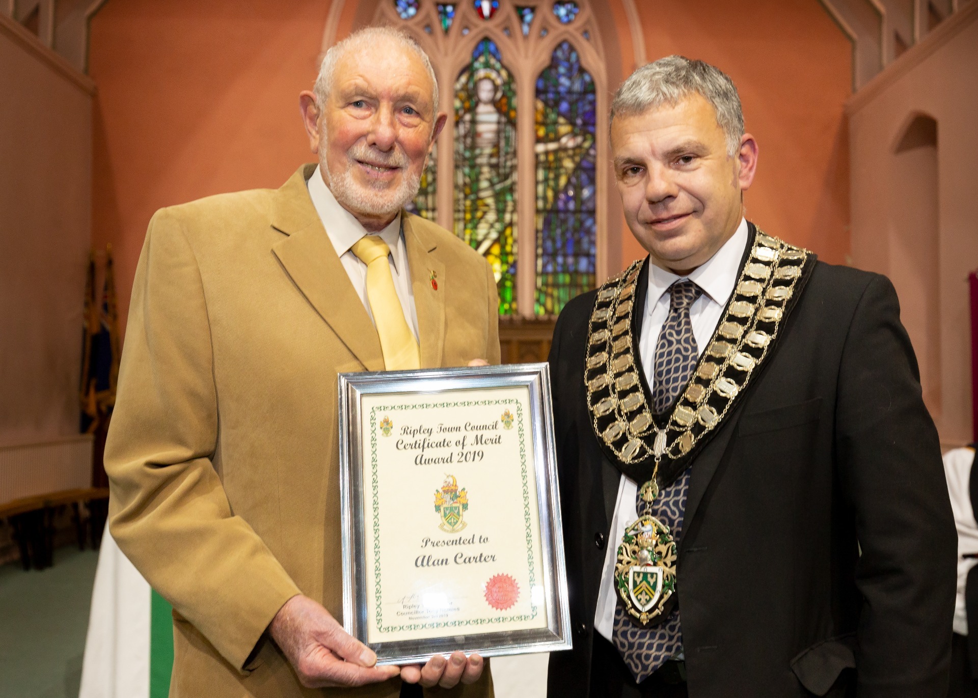 Ripley Town Council Certificate of Merit Alan Carter