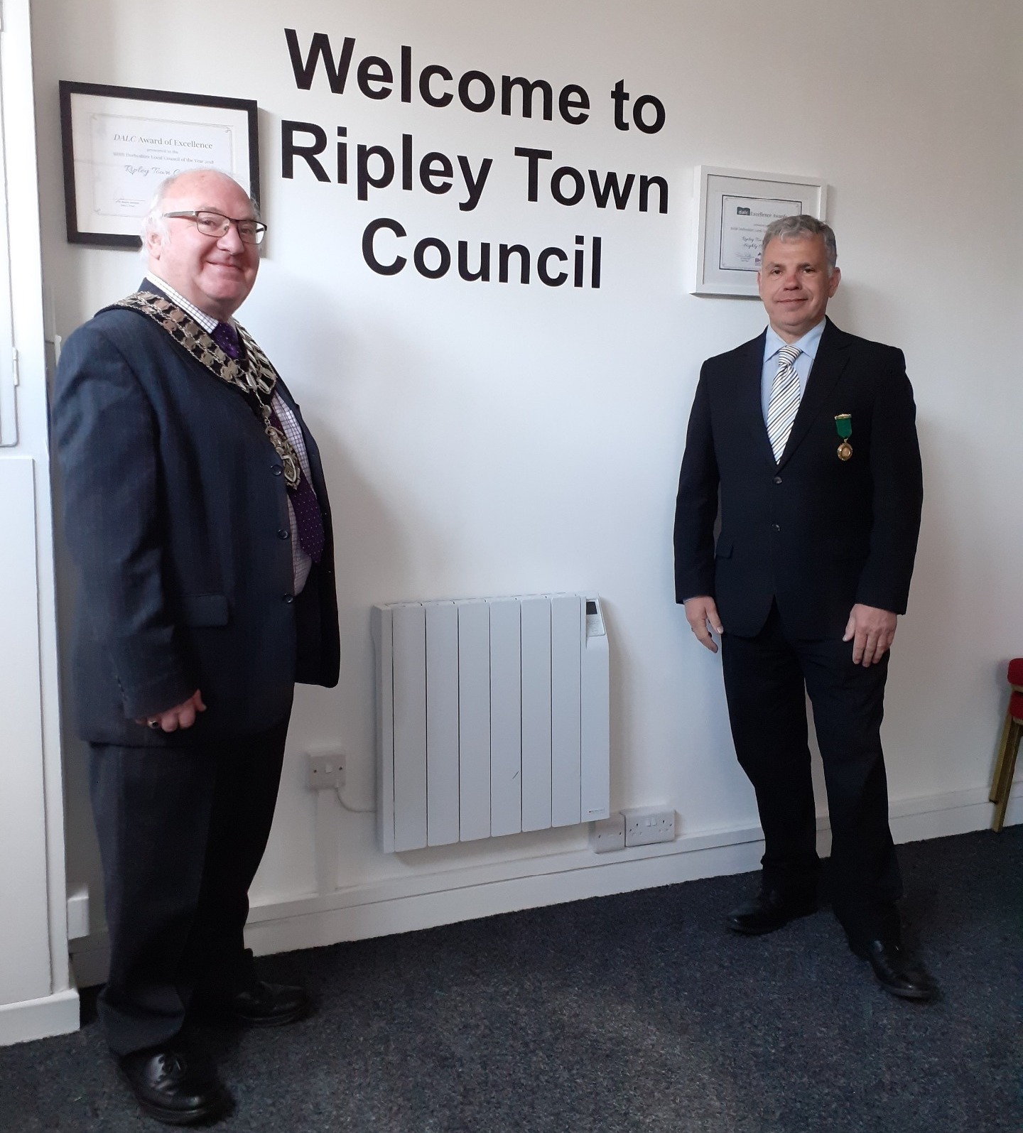 Ripley Mayor Councillor Roland Emmas-Williams and former Mayor, Councillor Tony Holmes