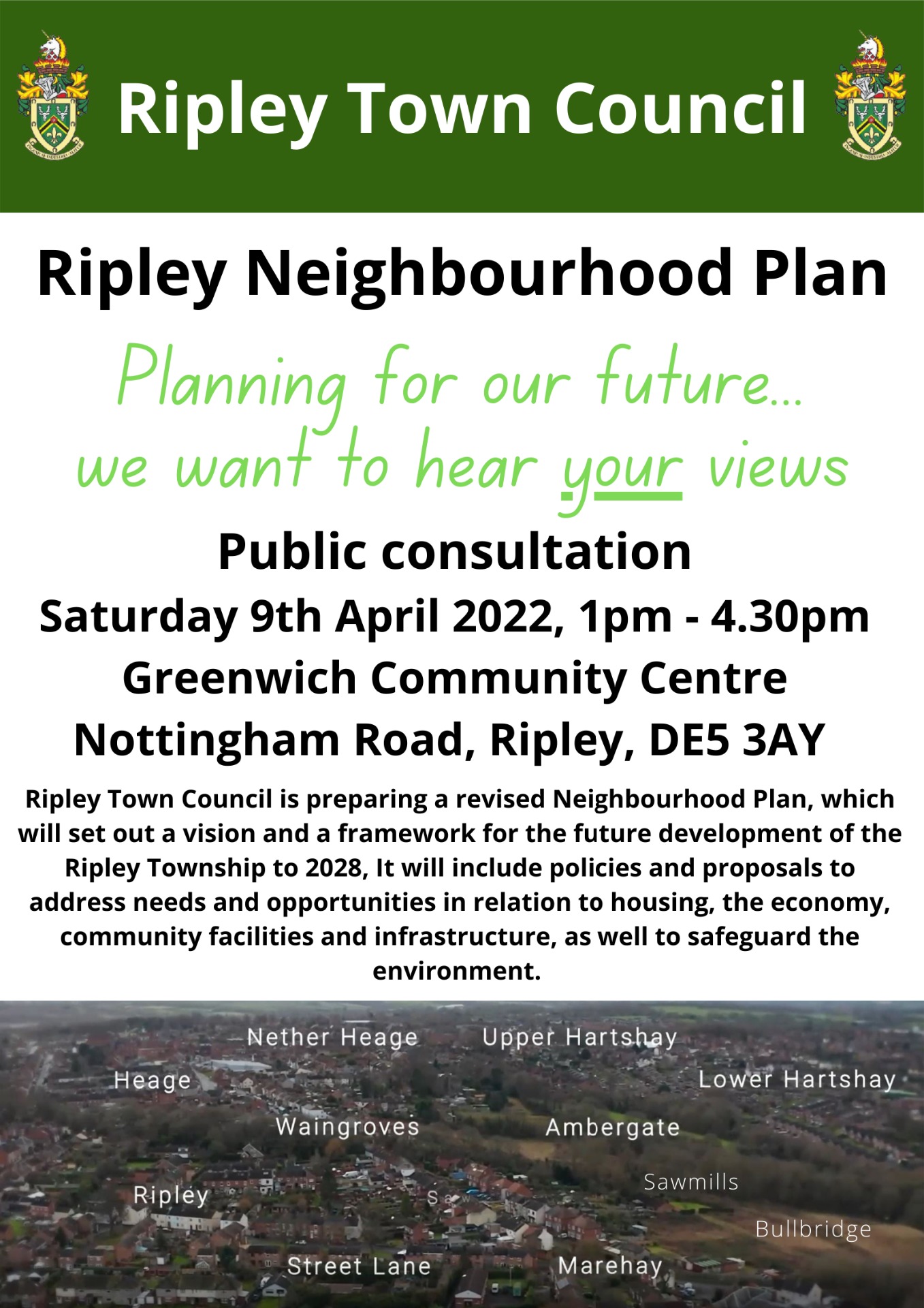 Ripley Neighbourhood Plan review consultation advert