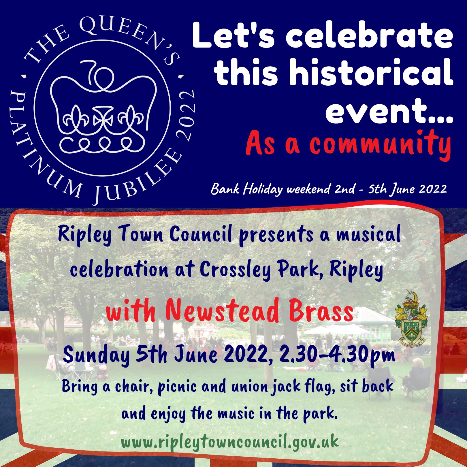 Queen's Jubilee band on Crossley Park information