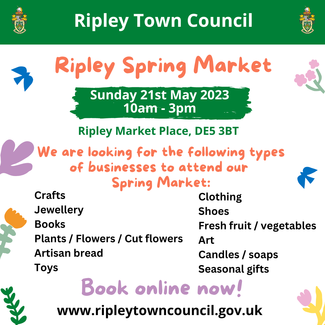 Ripley Spring Market stall holder advert